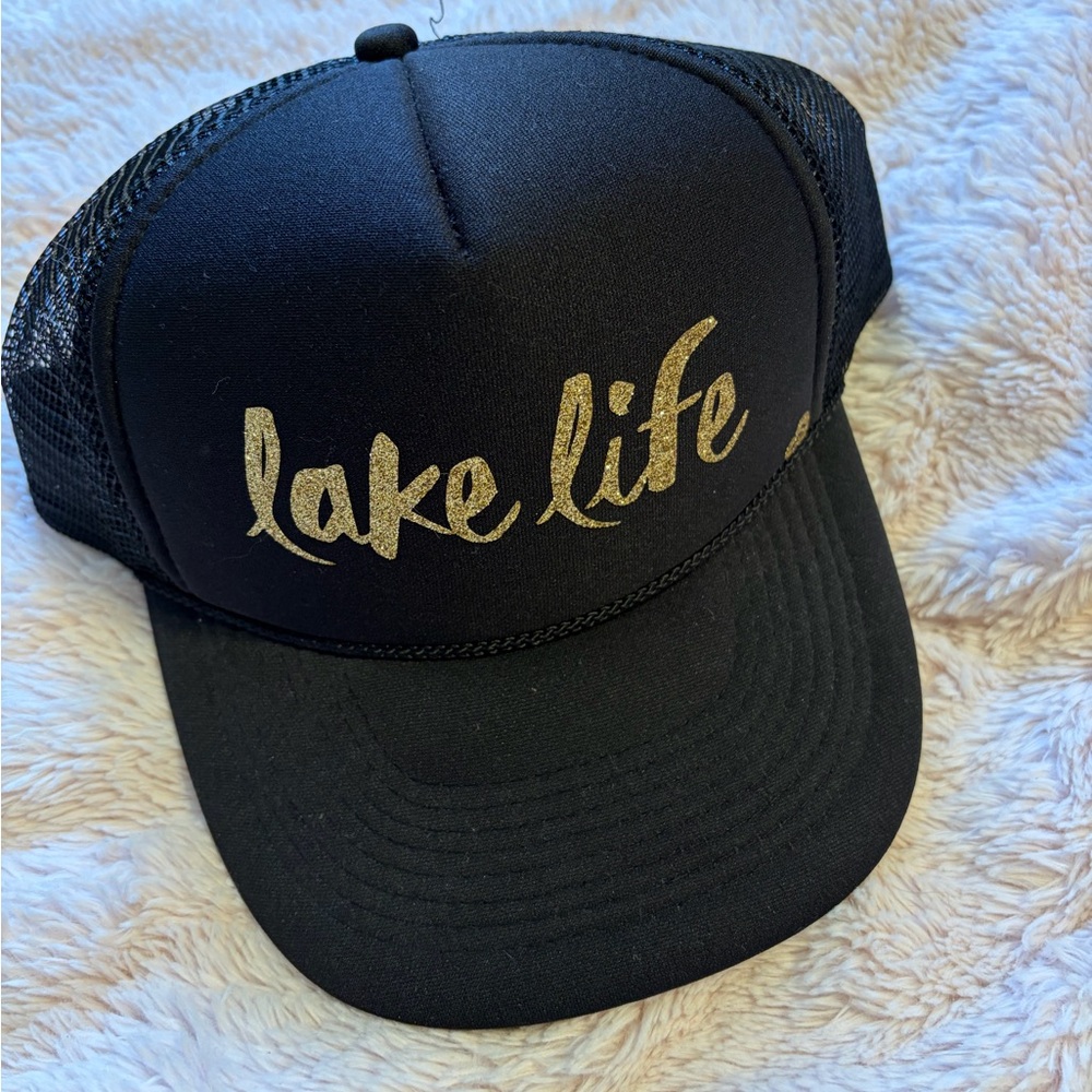 Mother Trucker & Co. Black Mesh Trucker Hat with Yellow Undervisor